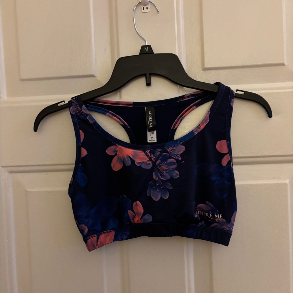 Adore Me Navy and Pink Floral Sports Bra PRICE FIRM!